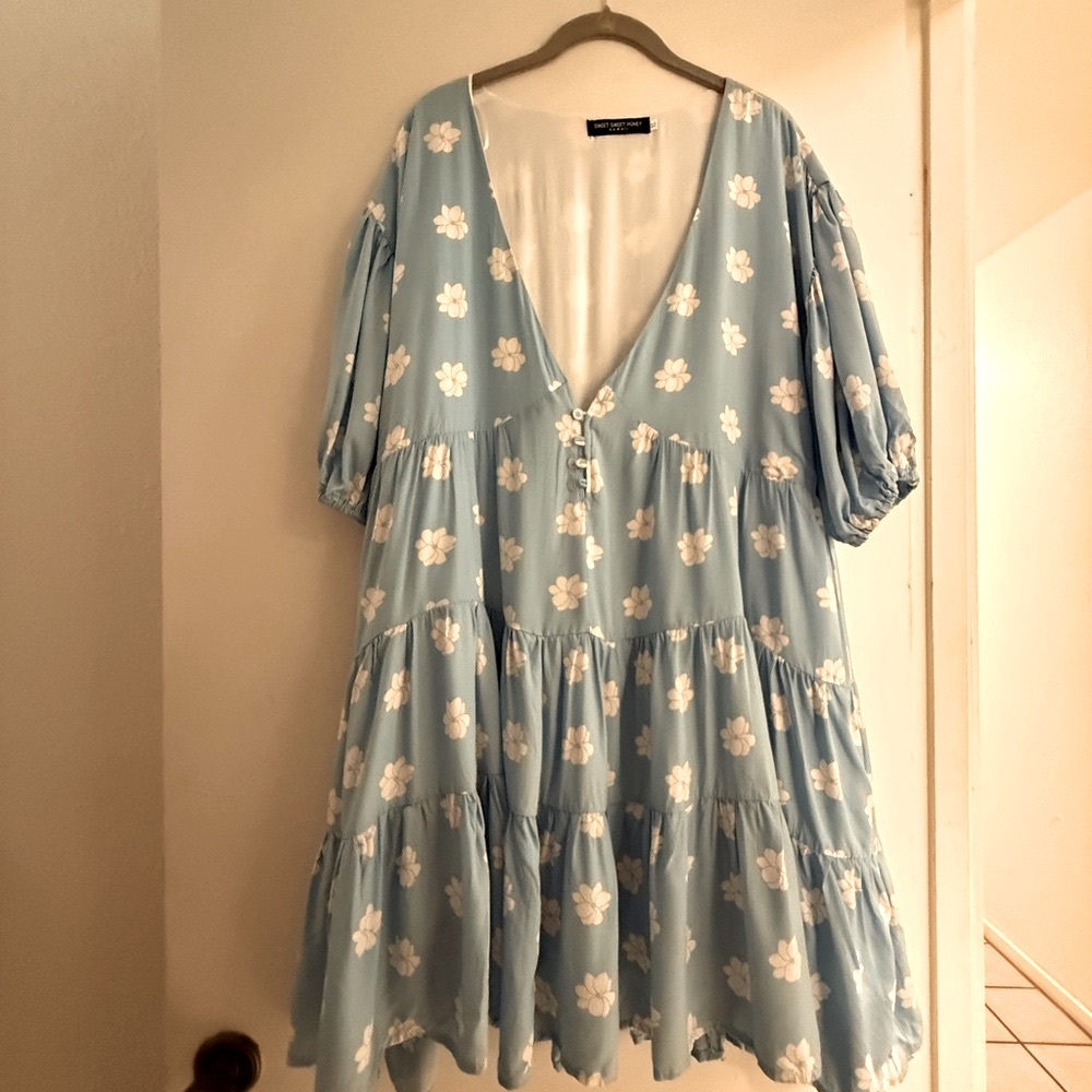 Sweet Sweet Honey Hawaii Tiare Print Dress XL